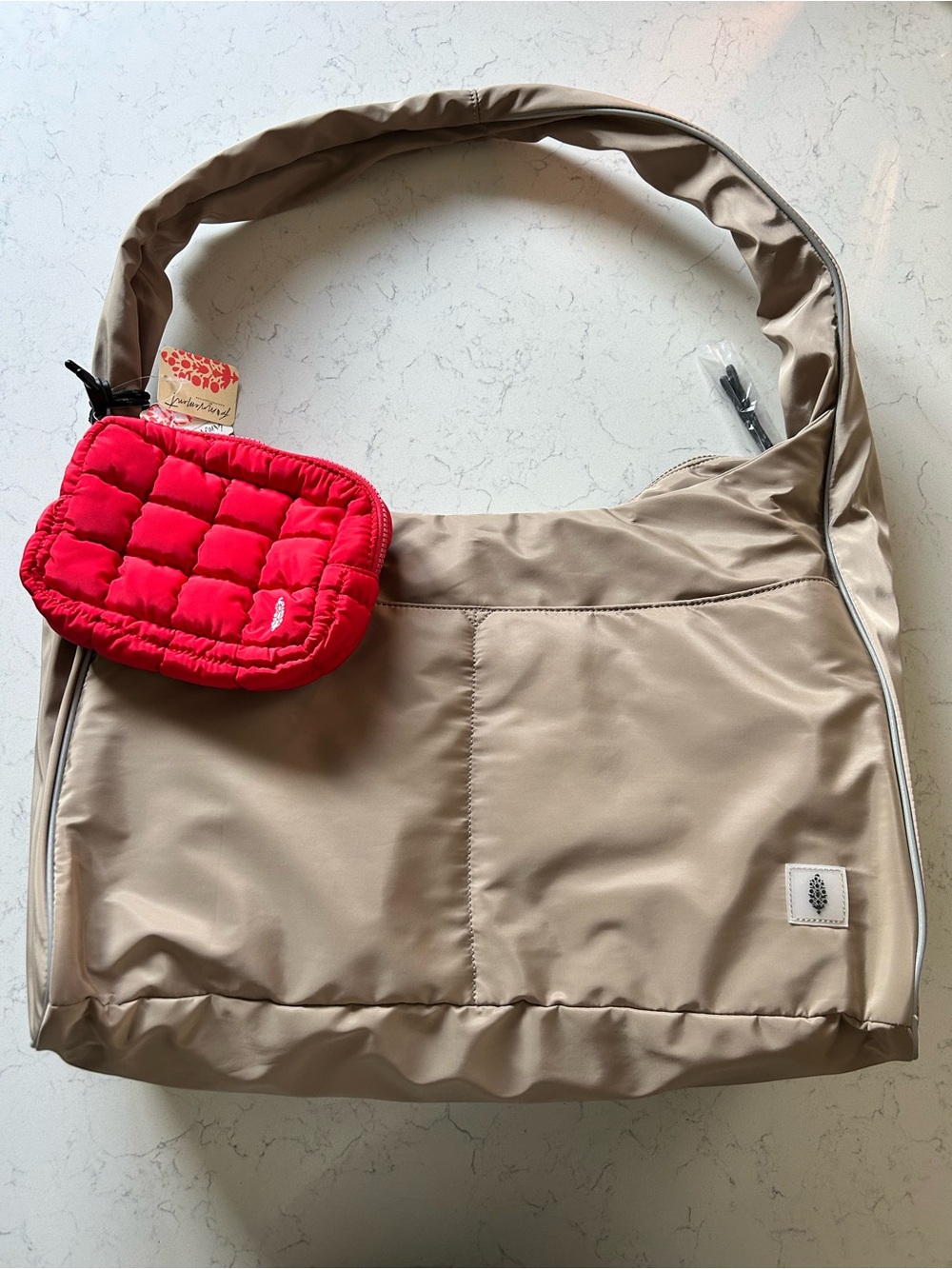 New FP Movement Tempo Puffer Carryall in Ginger Root w/ Quilted Mini Case